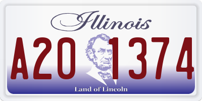 IL license plate A201374