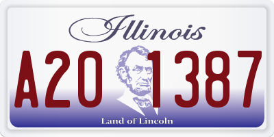 IL license plate A201387