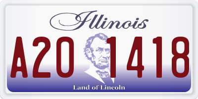 IL license plate A201418