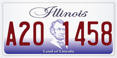 IL license plate A201458
