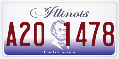 IL license plate A201478