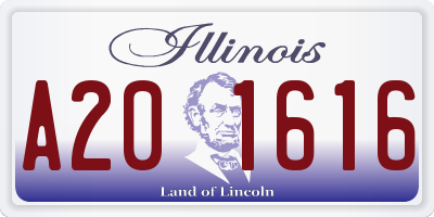IL license plate A201616