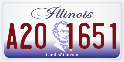 IL license plate A201651