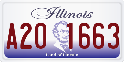 IL license plate A201663