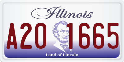 IL license plate A201665