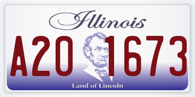 IL license plate A201673
