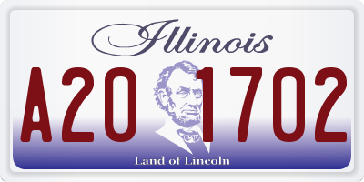 IL license plate A201702