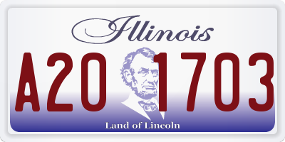 IL license plate A201703