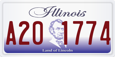 IL license plate A201774