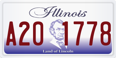 IL license plate A201778