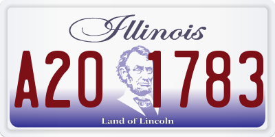 IL license plate A201783