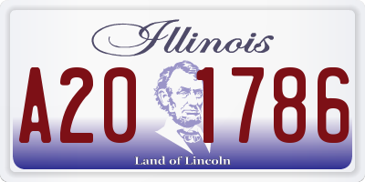 IL license plate A201786