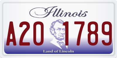 IL license plate A201789