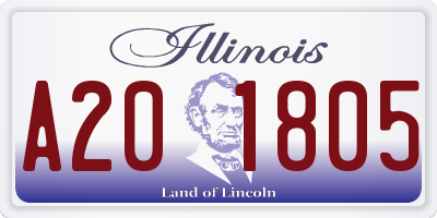 IL license plate A201805