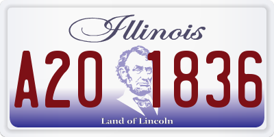 IL license plate A201836