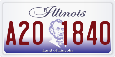 IL license plate A201840
