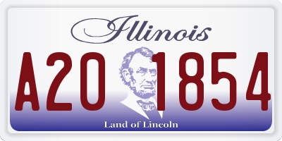 IL license plate A201854