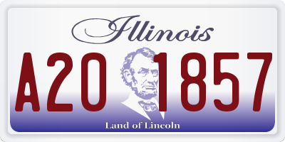 IL license plate A201857