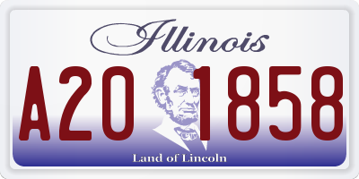 IL license plate A201858