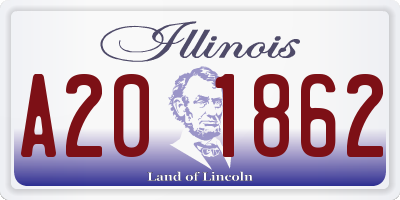 IL license plate A201862