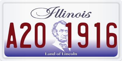 IL license plate A201916