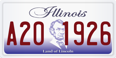 IL license plate A201926