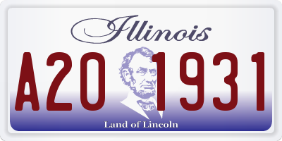 IL license plate A201931