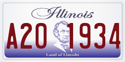 IL license plate A201934