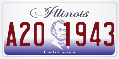 IL license plate A201943