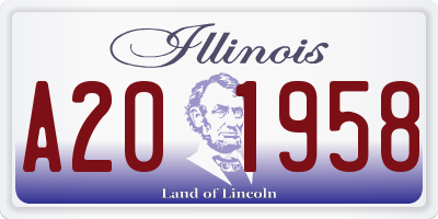 IL license plate A201958