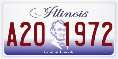 IL license plate A201972