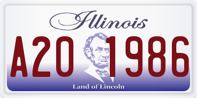 IL license plate A201986