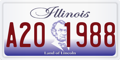 IL license plate A201988