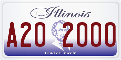 IL license plate A202000