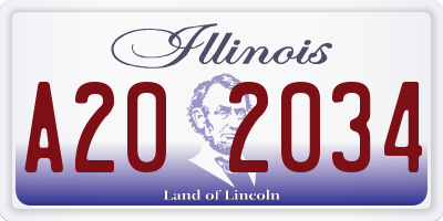 IL license plate A202034