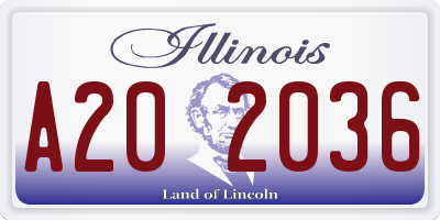 IL license plate A202036