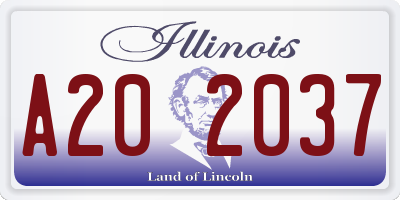 IL license plate A202037