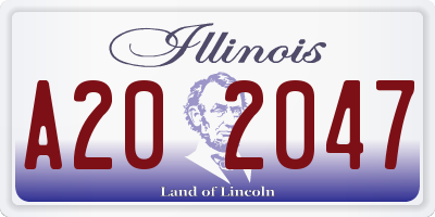 IL license plate A202047