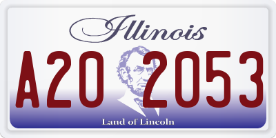 IL license plate A202053