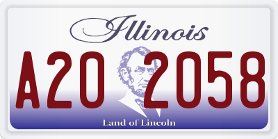 IL license plate A202058