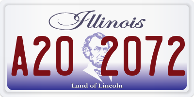 IL license plate A202072