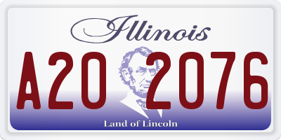 IL license plate A202076