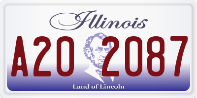 IL license plate A202087