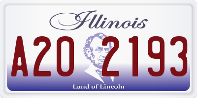 IL license plate A202193