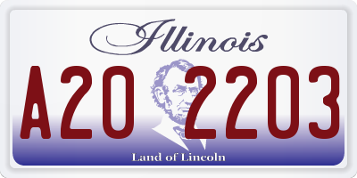 IL license plate A202203