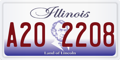 IL license plate A202208