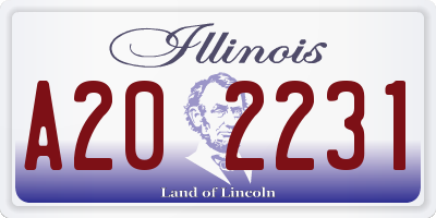 IL license plate A202231