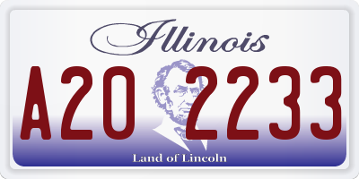 IL license plate A202233