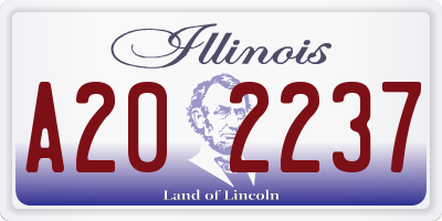 IL license plate A202237