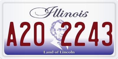 IL license plate A202243